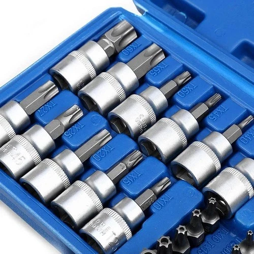 34pcs Torx Star Socket & Bit Set Male Female E & T Sockets with Torx Bits & Case - Image 3 of 4
