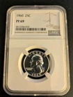 90% SILVER 1960-P Wash. Quarter NGC-CERTIFIED. PF69  GORGEOUS/ALMOST FLAWLESS!
