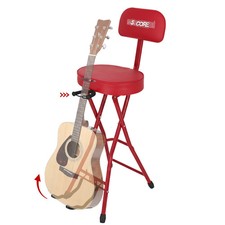5Core Guitar Stool 3.15" Padded Chair w Backrest Foldable Music Seat w Stand
