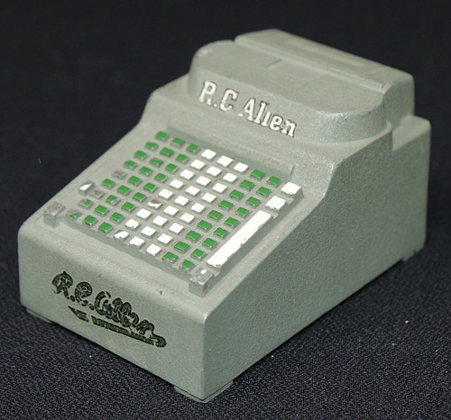 Vintage R.C. ALLEN Adding Machine 2" Salesman Sample Paperweight, Cast Metal VG