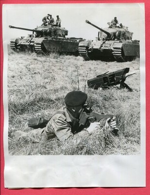 1961 Centurion Tank Vickers Vigilant Missile Warminster England Press Photo