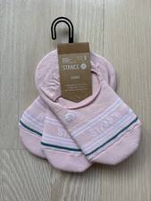 STANCE Basic 3 Pack Size Small Unisex Casual No Show Socks Pink NWT