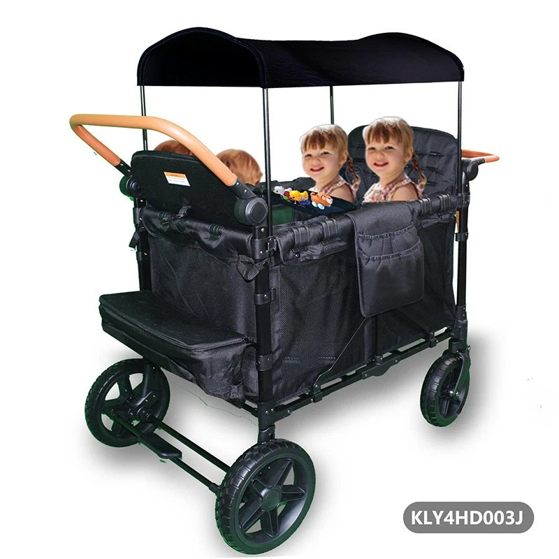 Twin Stroller, Can Sit, Lie Down, Go Out, Four-seat Children's Camper - Image 4 of 4