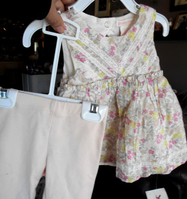 Shabby Chic Baby Girl's Designer Outfit Set Size 9-12 Month Cottage Core Fairy