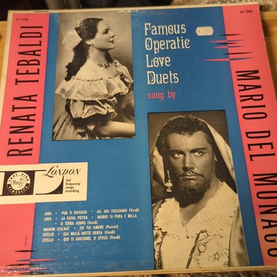 RENATA TEBALDI/ MARCO DEL MONACO Famous Operatic Love Duets LP London LL1256