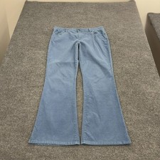 Talbots Pants Women 14 Blue Cotton Corduroy Signature Boot Casual Classic Style