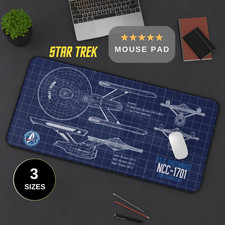 USS Enterprise Blueprint Mousepad, Original Series Desk Mat I Custom Star Trek