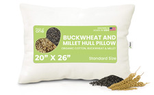 Multi Grain Bed Pillow - Organic Cotton Fabric and Fill Soft Pillow for Sleeping