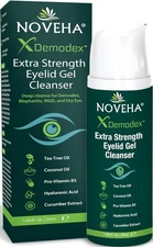 NOVEHA Demodex Extra Strength Eyelid Gel Cleanser - for Demodex, MGD 1 Pack 