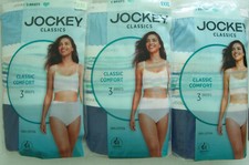 3 JOCKEY Classics 100 Cotton Classic Comfort Briefs Panties Size 8 9 10 NIP