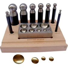 10 Piece Dapping Punch Set Forming Block & Punches Jewelry Making Forming Tool