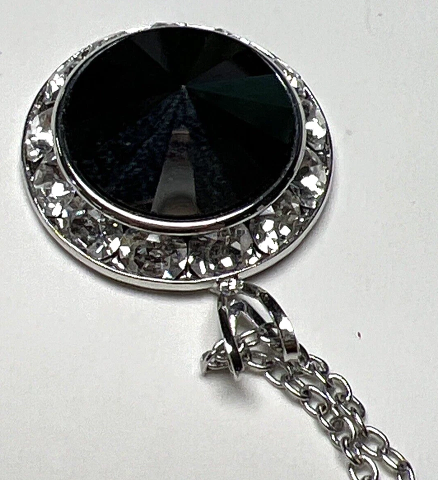 Collar de 20" con placa de plata fina de hematita de cristales de Swarovski Foto 4 de 4