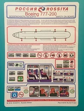 ROSSIYA RUSSIAN AIRLINES SAFETY CARD--777-200