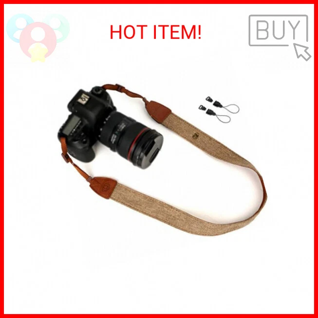 WANBY Camera Strap Black Canvas Neck Shoulder Strap with Quick