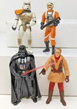 FOUR Star Wars 4” Figures Vader, Ric Olie, Biggs, Trooper 1998 Toys