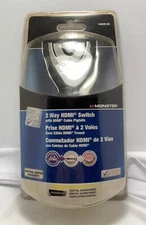 Monster HDMI Switch 2 Way with HDMI Pigtails New In Box / Unopened!