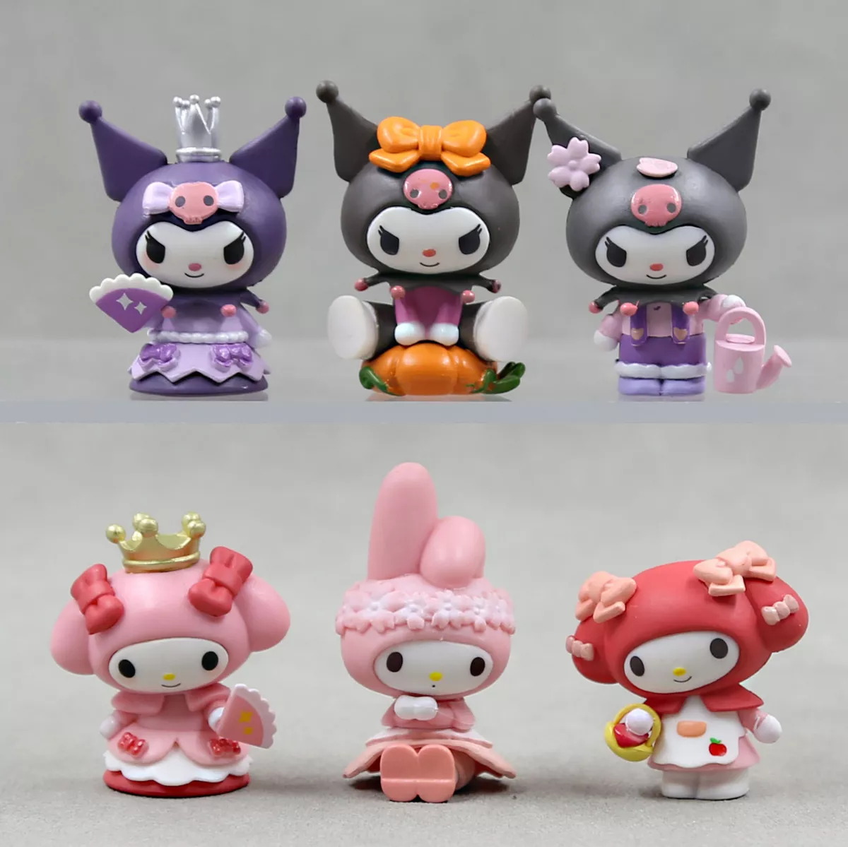 6pcs Anime My Melody Kawaii Desktop Collectible Model Action Figures  Christmas Gifts Cake Home Decoration Pvc Diy Doll Kids Toys