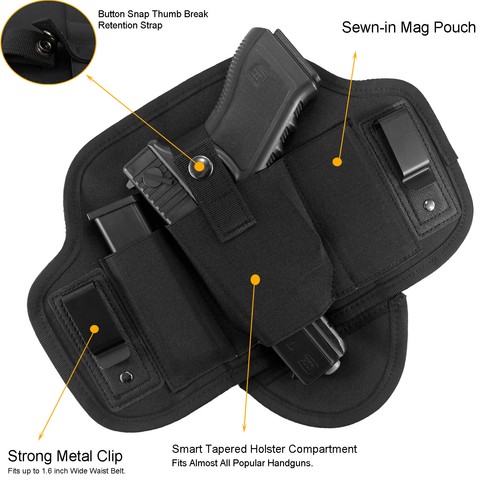 Funda oculta para pistola suave IWB ambidiestro con 2 bolsas mag elige modelo - Imagen 5 de 11