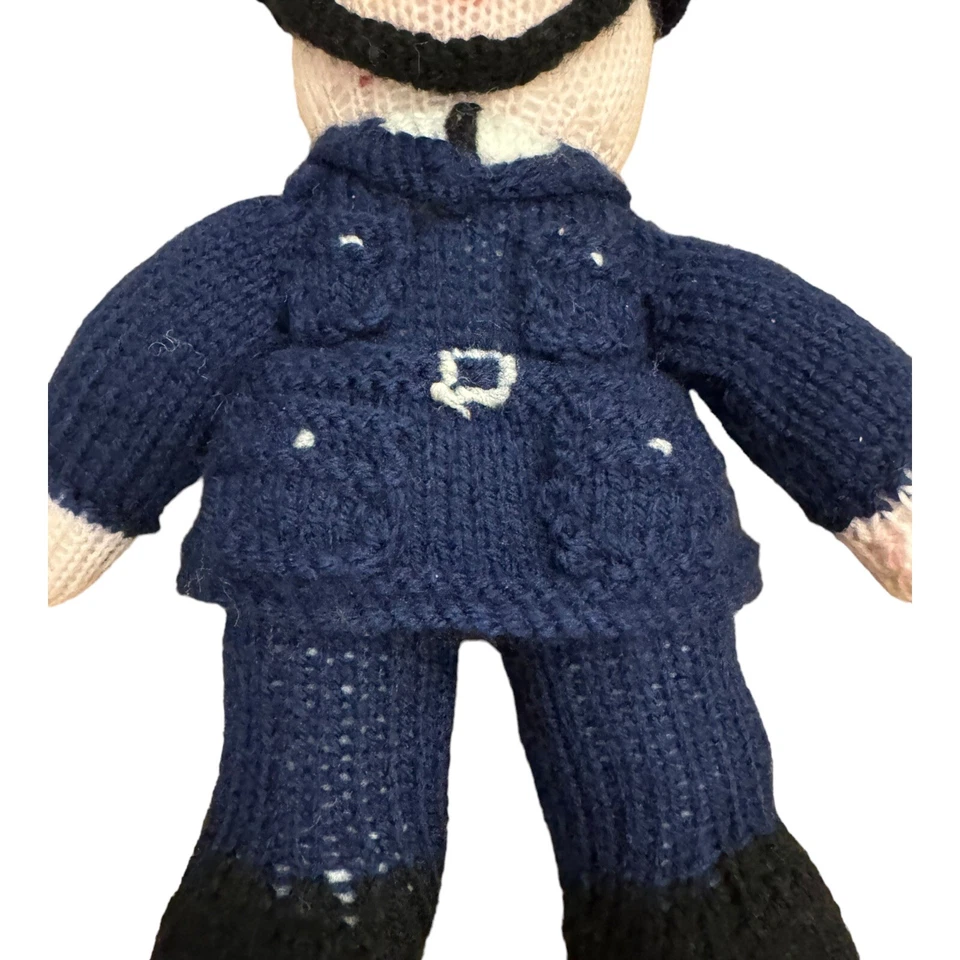 Vintage Handmade Small Crocheted British Policeman Plush 12 in Unique Detail - Image 4 of 4