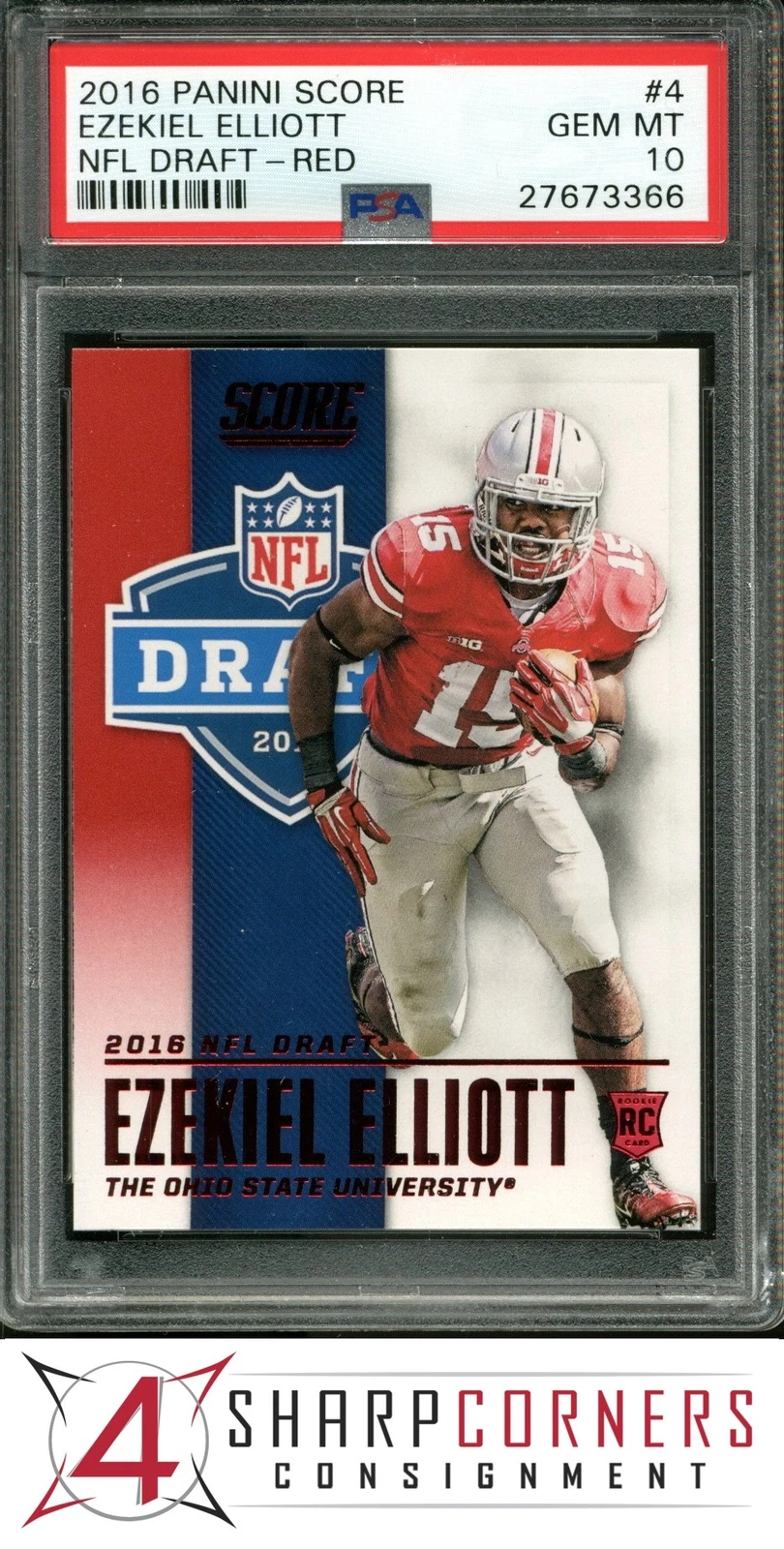 Ezekiel Elliott Panini Score NFL Draft #4 Red