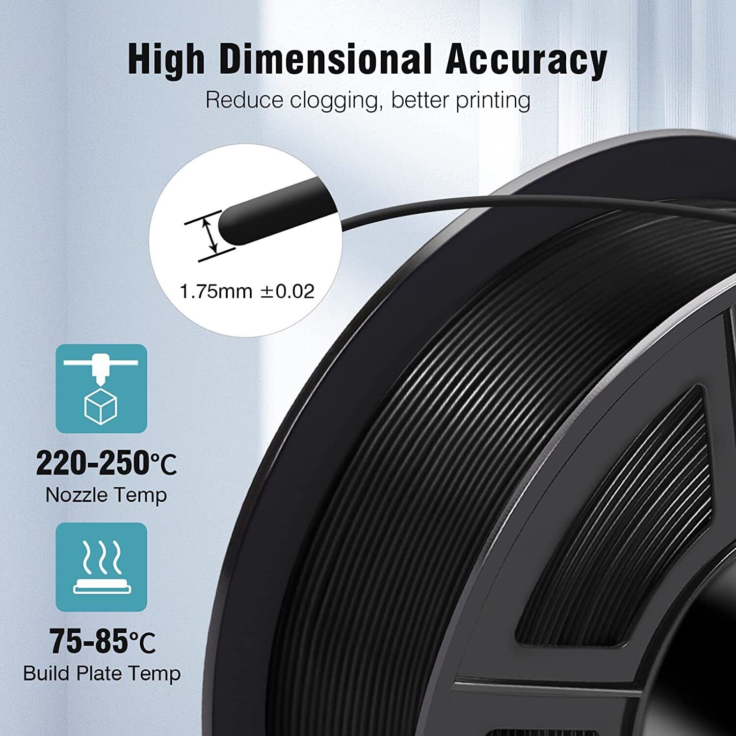 Buy SUNLU PLA+ 3D Printer Filament, PLA Plus Filament 1.75mm