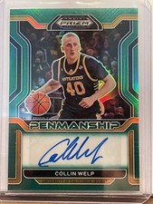 Collin Welp 22/23 Panini Prizm Draft Picks -Penmanship Green Prizm #CP-CWE