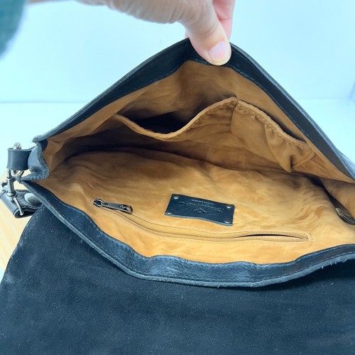 Patricia Nash Bag Black Saddle Shoulder Italian Leather Purse Magnetic Snap - Picture 10 of 20