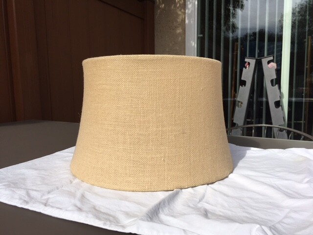 Pottery Barn Large Burlap Upholstered Tapered Lamp Shade Natural