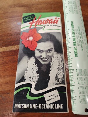 1938 Hawaii New Zealand Australia Matsonia Lurline MATSON OCEANIC LINE Brochure