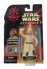 New 1999 Star Wars Episode I Qui Gon Jinn Jedi Master COMMTECH Chip Figure NIP