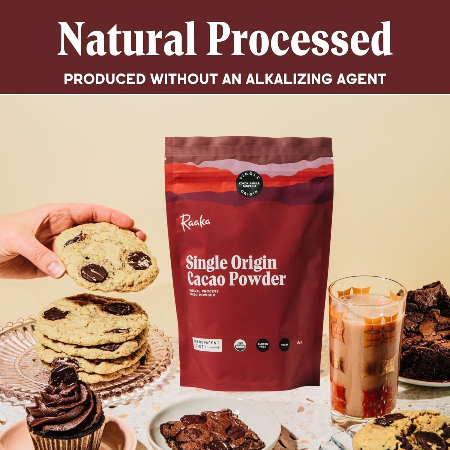 Organic Unsweetened Cacao Powder with Rich Dark Chocolate Flavor NEW