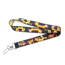 CatDog Cartoon Series Cat Dog Characters Themed Black ID Badge Holder Lanyard