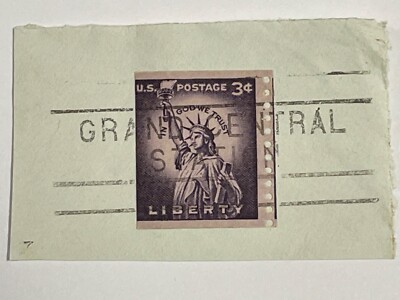 NYCMarked- Grand Central Station  3 cent Stamp  ,  PURPLE LADY STATUE OF LIBERTY