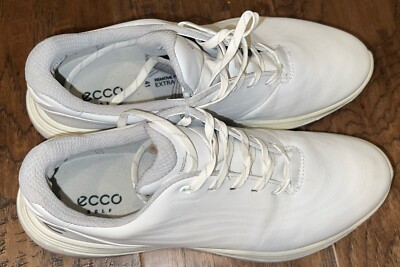 ECCO Womens Golf LT1 Leather Waterproof Golf Shoes EU 41 10-10.5 White