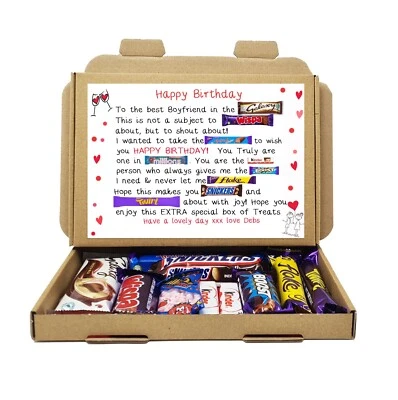 TREASURED FOREVER Personalised Birthday Anniversary cute Chocolate poem Gift Him Her Box hamper