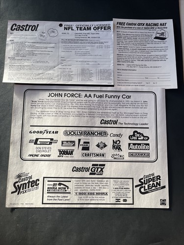 1994 John Force signed Castrol Chevy Lumina Funny Car NHRA Hero Card - Picture 12 of 19