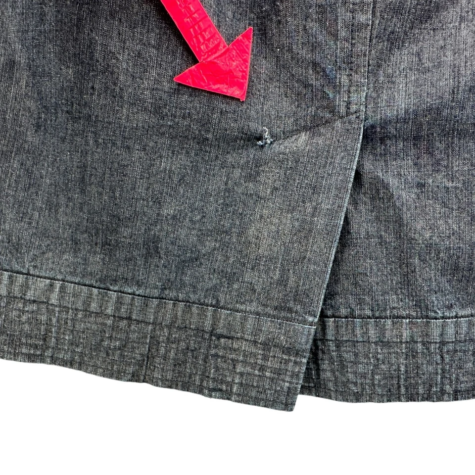 Falda corta Trina Turk azul denim con cinturón para mujer 8 Foto 3 de 4