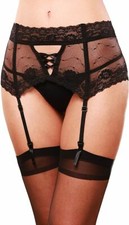 Escante Women's Garter Belt of Stretch lace 3049 MEDIUM