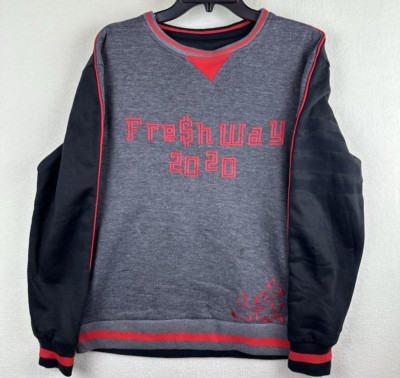 Royal 7Even Freshway 2020 Crew Neck Sweatshirt Mens Large Gray/Black Rap Hip Hop
