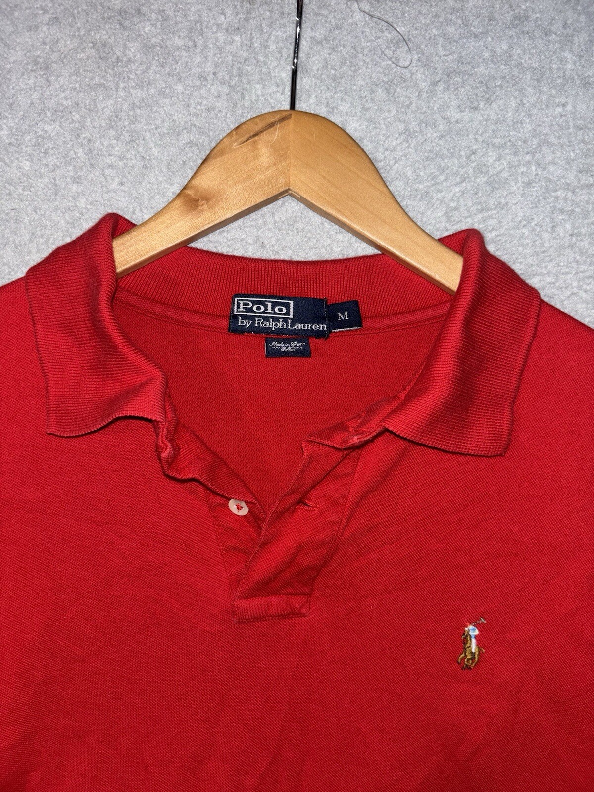 Polo Ralph Lauren Uomo Rossa Manica Corta Vestibilità Classica Pony Logo Camicia Taglia M