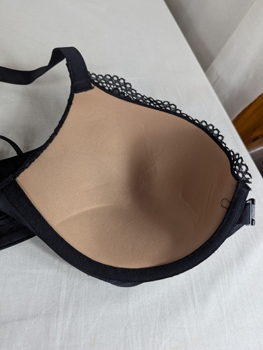 Ambrielle Lightly Lined Full Coverage Bra Black Nude Lace Front Clasp Size 40DD - Picture 7 of 8