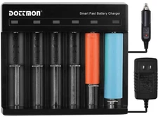 DOTTMON 6 Bay Universal Battery Charger for Rechargeable Li-ion AA AAA Nimh Nicd