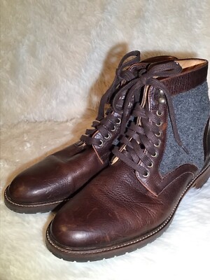 McCarren & Sons Mens 10 Leather Lace/ Wool Up Boots | eBay