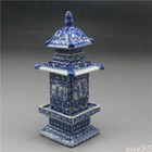 Jingdezhen Old Layered Tower Vase Chinese Blue and White Porcelain Collection