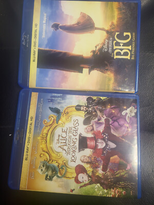 lot of 2 :Alice Through the Looking Glass + BFG BIG FRIENDLY GIANT (Blu-raY+DVD)