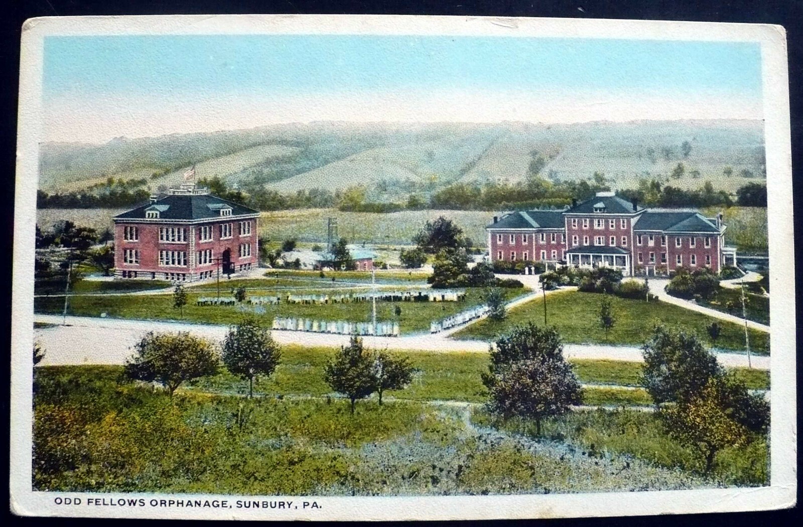 191520s The Odd Fellows Orphanage, Aerial View, Sunbury, Pennsylvania