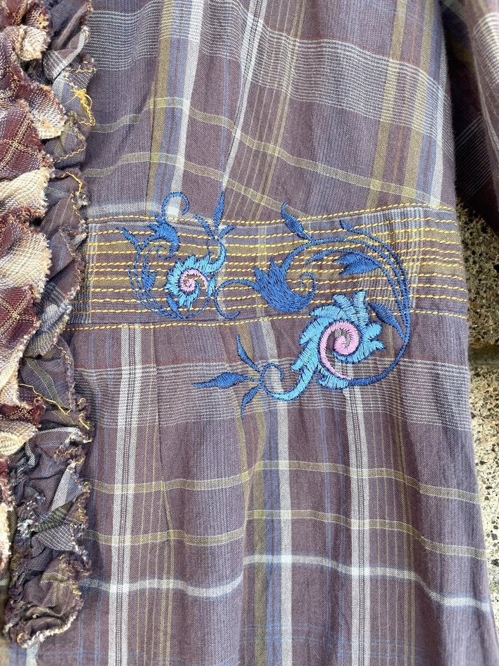 Vestido 3J Workshop Johnny Was S Floral Bordado Púrpura Precio de venta sugerido por el fabricante $318 Boho Campesino Foto 2 de 4