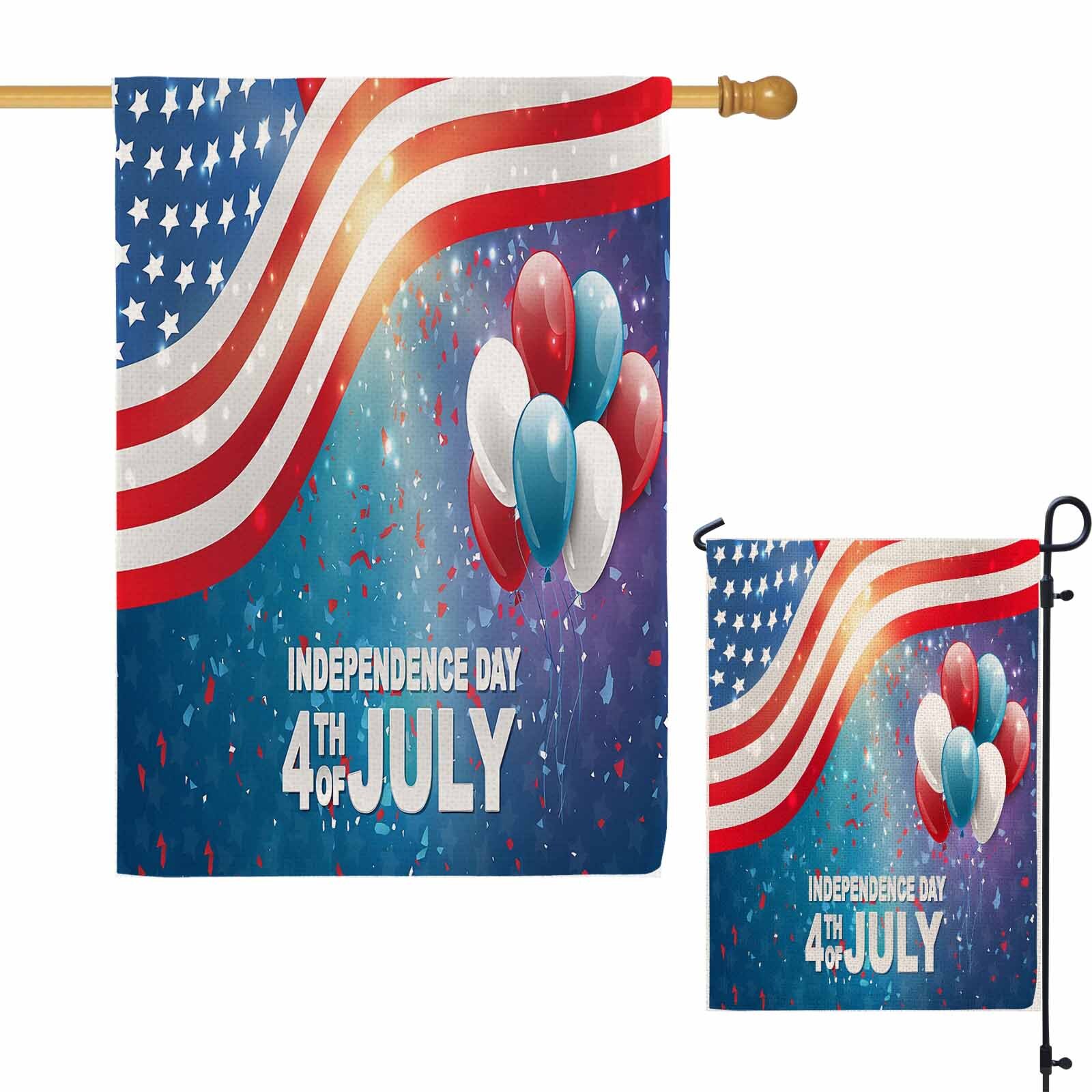 4th of July American Flag 28x40in Patriotic Stars and Stripes House Decor for Independence Day