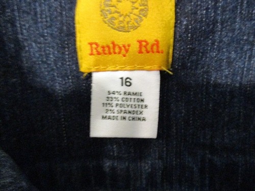 Ruby Rd New With Tags Denim Short Jacket With Fancy Embroidery Sz 16 - Picture 6 of 8