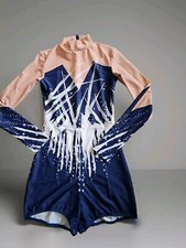 Alexandra Just for Kix Dance Costume LS Unitard Leotard Size Medium Mockneck C13
